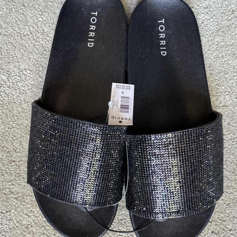 Torrid Black Sparkly Sandals